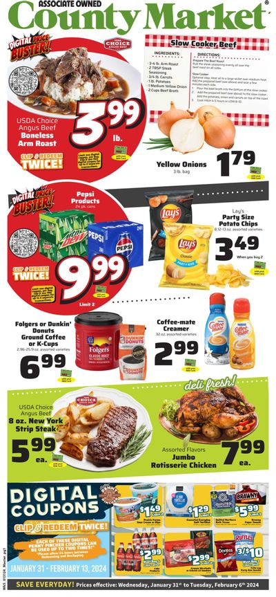 County Market (IL, IN, MO) Weekly Ad Flyer Specials January 31 to February 6, 2024