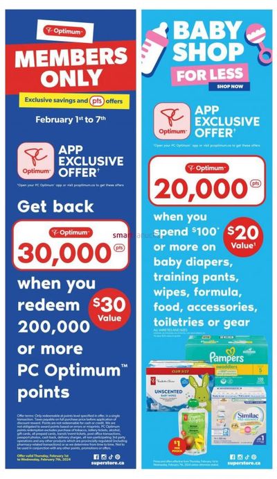 Real Canadian Superstore Ontario: Get 20,000 PC Optimum Points When You Sped $100 or More on Baby Items February 1st – 7th