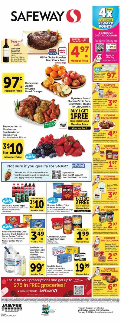 Safeway (NV) Weekly Ad Flyer Specials January 31 to February 6, 2024