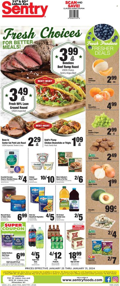 Sentry Foods (WI) Weekly Ad Flyer Specials January 25 to January 31, 2024