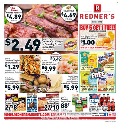 Redner's Markets (DE, MD, PA) Weekly Ad Flyer Specials February 1 to February 7, 2024