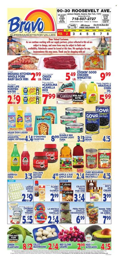 Bravo Supermarkets (CT, FL, MA, NJ, NY, PA) Weekly Ad Flyer Specials February 2 to February 8, 2024