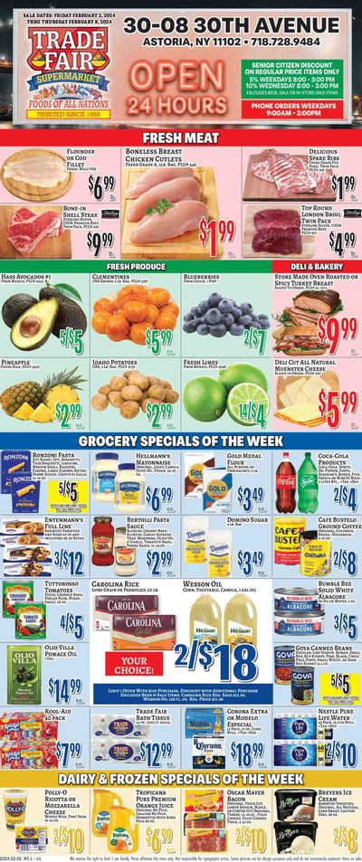 Trade Fair Supermarket (NY) Weekly Ad Flyer Specials February 2 to February 8, 2024