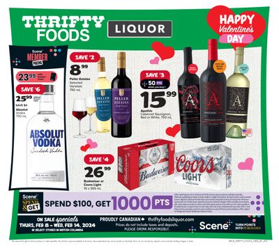 Thrifty Foods Liquor Flyer February 8 to 14