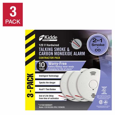 Kidde 10-Year Hardwired Talking Smoke and Carbon Monoxide Alarm, 3-pack on Sale for $129.99 Costco Canada