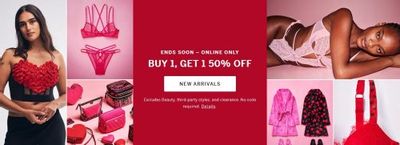Victoria’s Secret Canada Valentine’s Day Offers: Buy One Get One 50% off New Arrivals + Clearance Deals
