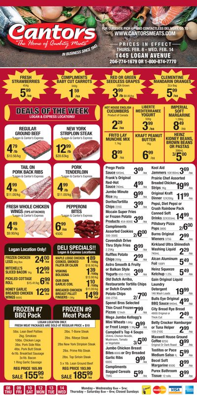 Cantor's Meats Flyer February 8 to 14