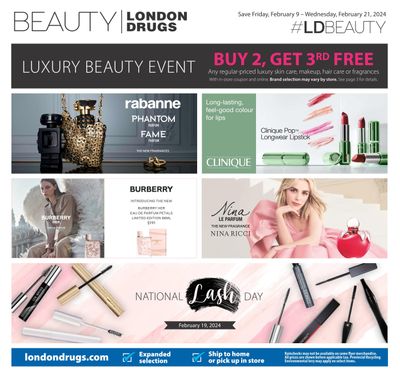 London Drugs Luxury Beauty Event Flyer February 9 to 21
