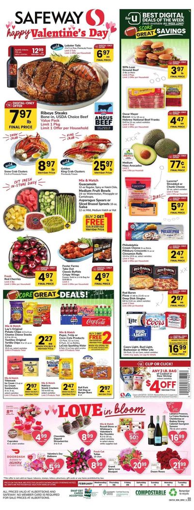 Safeway (SD) Weekly Ad Flyer Specials February 7 to February 13, 2024