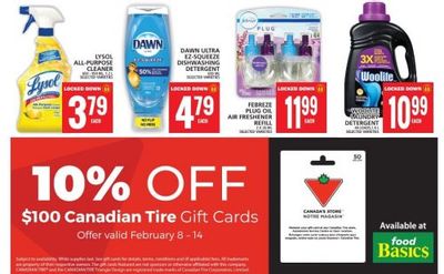 Food Basics Ontario: 10% off Canadian Tire $100 Gift Cards + Flyer Deals