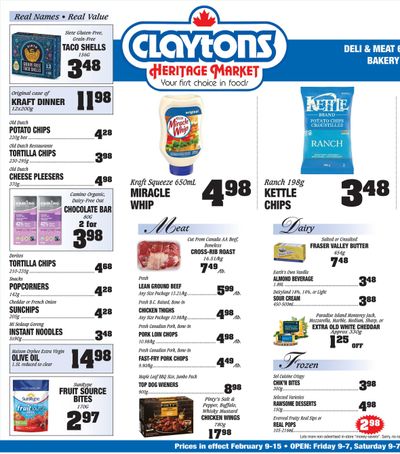 Claytons Heritage Market Flyer February 9 to 15