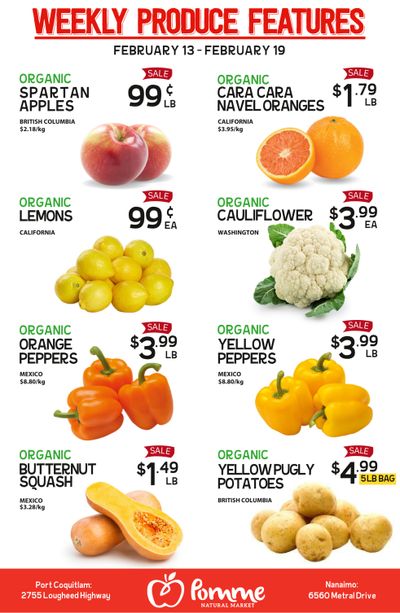 Pomme Natural Market Weekly Produce Flyer February 13 to 19