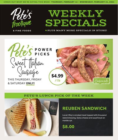 Pete's Fine Foods Flyer February 15 to 21