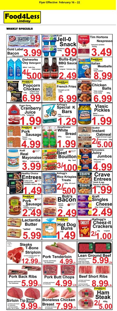 Food 4 Less (Lindsay) Flyer February 16 to 22