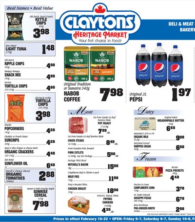 Claytons Heritage Market Flyer February 16 to 22