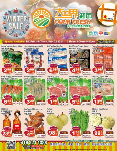 Farm Fresh Supermarket Flyer February 16 to 22