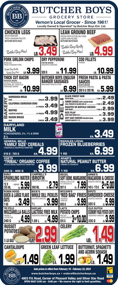 Butcher Boys Grocery Store Flyer February 16 to 22