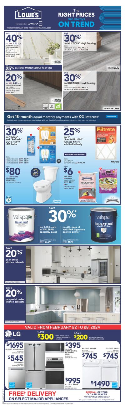 Lowe's (West) Flyer February 22 to March 6