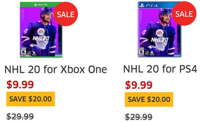The Source Canada Offers: Save 67% off NHL 20 on Xbox One & PS4, for $9.99 each!