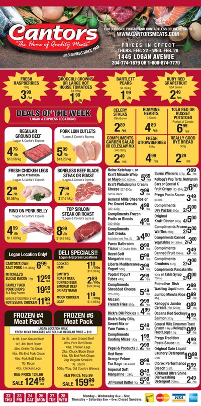 Cantor's Meats Flyer February 22 to 28