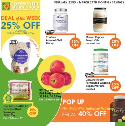 Community Natural Foods Flyer February 22 to March 27