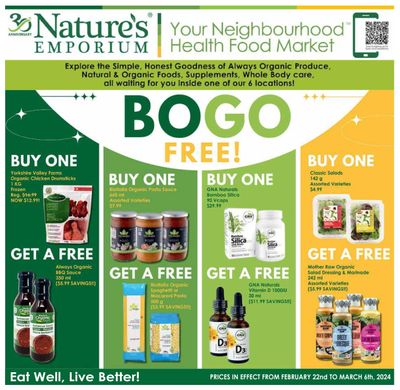 Nature's Emporium Bi-Weekly Flyer February 22 to March 6