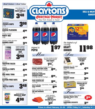 Claytons Heritage Market Flyer February 23 to 29