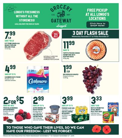 Longo's Grocery Gateway Flyer November 6 to 12