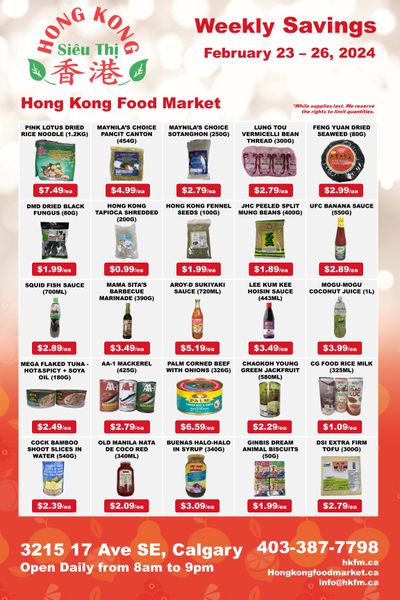 Hong Kong Food Market Flyer February 23 to 26