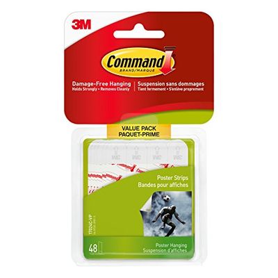Command Poster Hanging Strips Value Pack, Small, White, 48 Pairs $5 (Reg $10.48)