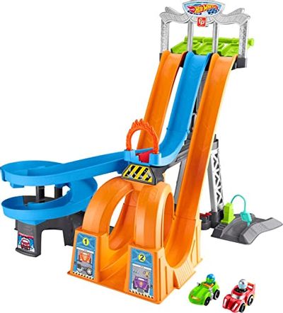 Fisher-Price Little People Toddler Playset Hot Wheels Racing Loops Tower Race Track with Stunt Ramp & Sounds for Ages 18+ Months $59.98 (Reg $66.08)