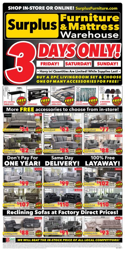 Surplus Furniture & Mattress Warehouse (Sydney) Flyer February 26 to March 3