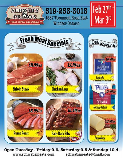Schwab's & Primo's Flyer February 27 to March 3