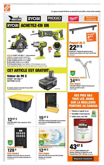 Home Depot (QC) Flyer February 29 to March 6