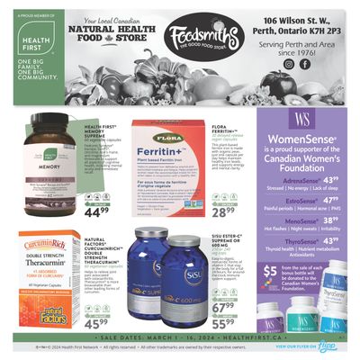 Foodsmiths Health First Flyer March 1 to 16
