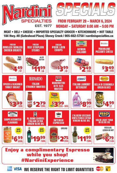 Nardini Specialties Flyer February 29 to March 6