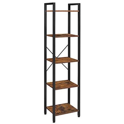 VASAGLE Bookshelf, Bookcase, 5-Tier Storage Shlef Rack with Steel Frame, for Living Room, Office, Study, Hallway, Industrial Style, Rustic Brown and Black ULLS100B01 $82.99 (Reg $188.23)