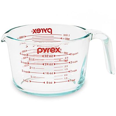 Pyrex 4-Cup Glass Measuring Cup for Baking and Cooking, Dishwasher, Freezer, Microwave, and Preheated Oven Safe, Essential Kitchen Tools $16.15 (Reg $17.38)