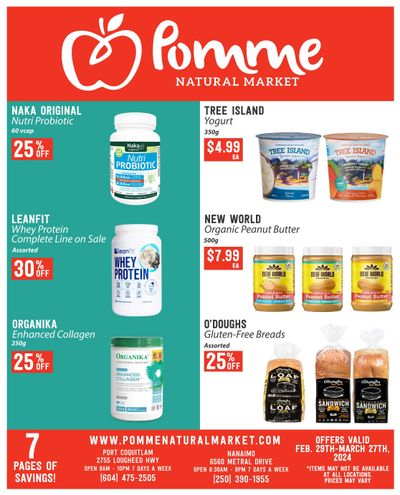 Pomme Natural Market Monthly Specials Flyer February 29 to March 27