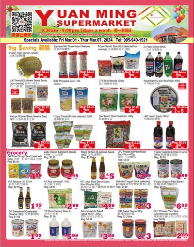 Yuan Ming Supermarket Flyer March 1 to 7