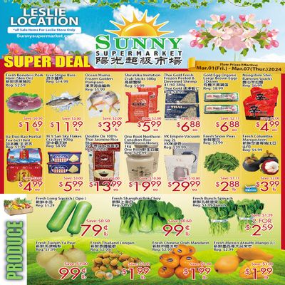 Sunny Supermarket (Leslie) Flyer March 1 to 7