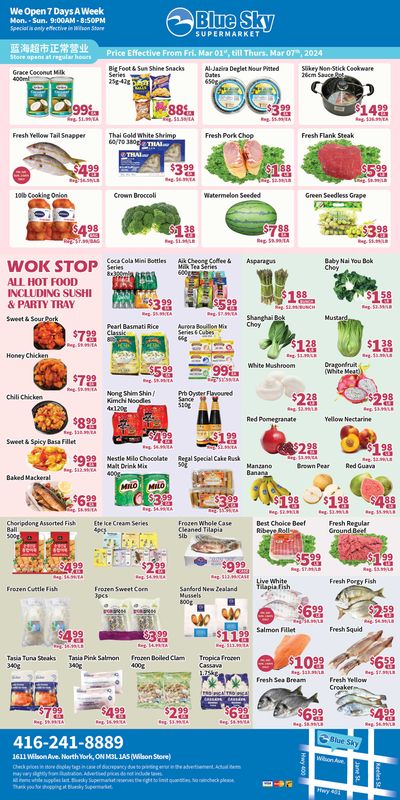 Blue Sky Supermarket (North York) Flyer March 1 to 7