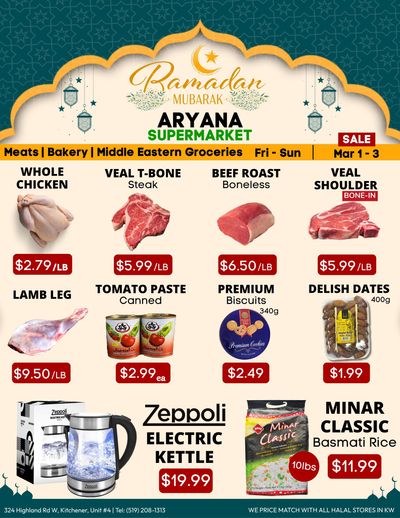 Aryana Supermarket Flyer March 1 to 3