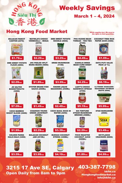 Hong Kong Food Market Flyer March 1 to 4