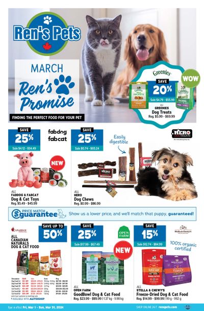 Ren's Pets Ren's Promise Flyer March 1 to 31