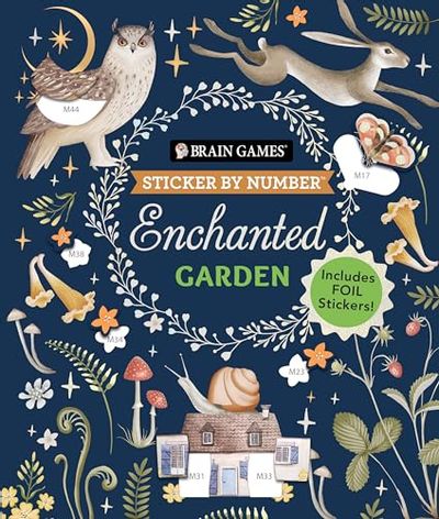 Brain Games - Sticker by Number: Enchanted Garden: Includes Foil Stickers! $10 (Reg $20.33)
