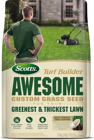 Amazon Canada Deals: Save 51% on Scotts Turf Builder Awesome Lawn Seed Blend 1.4kg + 20% on Mini Chainsaw Cordless 6 Inch with Coupon + More