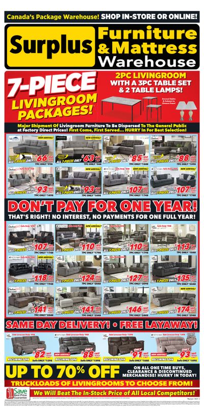 Surplus Furniture & Mattress Warehouse (Thunder Bay) Flyer March 4 to 17