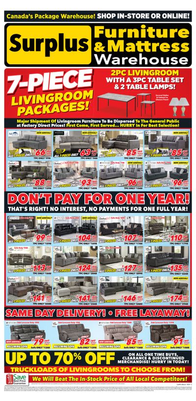Surplus Furniture & Mattress Warehouse (Sudbury) Flyer March 4 to 17