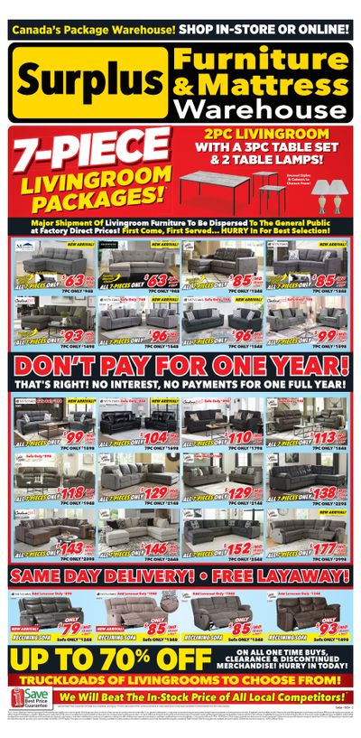 Surplus Furniture & Mattress Warehouse (Calgary, Edmonton) Flyer March 4 to 17